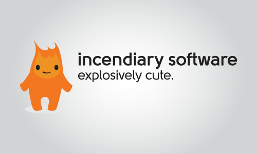 Incendiary Software primary logo with Burnard standing.