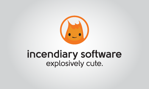 Incendiary Software secondary logo with Burnard in a circle; center layout.