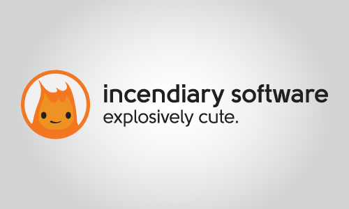 Incendiary Software secondary logo with Burnard in a circle; horizontal layout.
